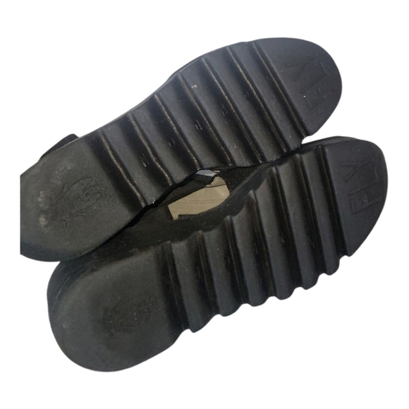 Fly London Biga Wedge Women's Suede Black Peep-Toe Sandals Sz 10 EU 41 - Picture 8 of 9